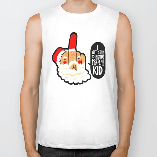 ' I got Your Christmas Present Right Here Kid ' Biker Tank