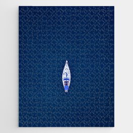 Lone Sailing Boat | Aerial Print Jigsaw Puzzle