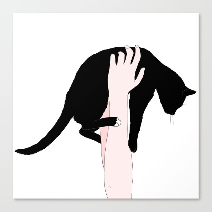 me and my cat  Canvas Print