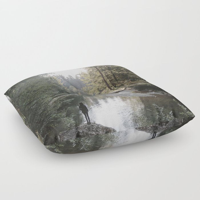 All the Drops form a River - landscape photography Floor Pillow