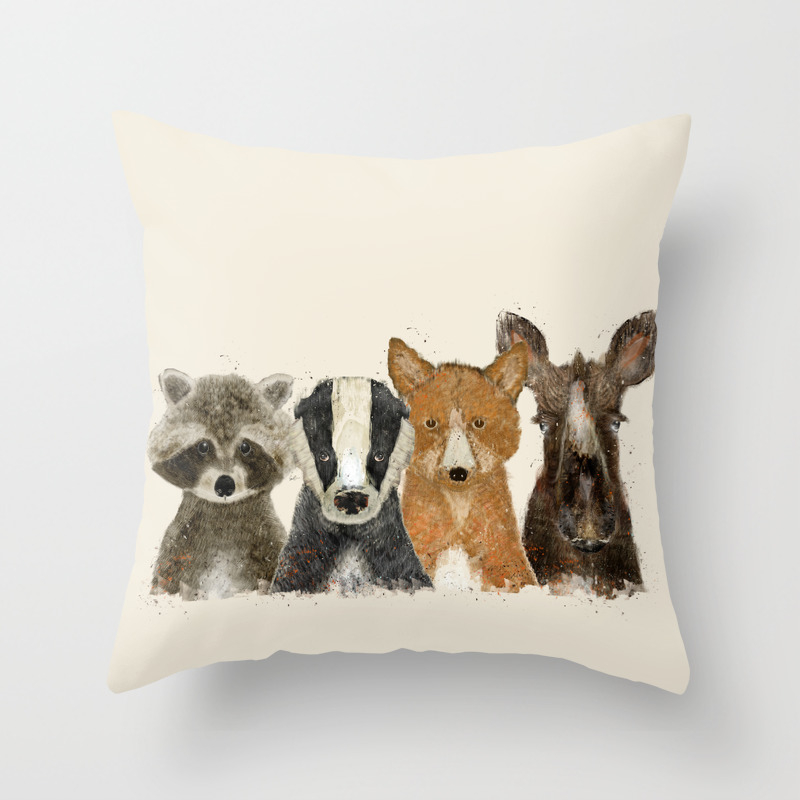 Forest Friends Throw Pillow By Bribuckley Society6