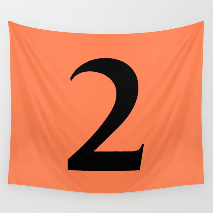 2 (BLACK & CORAL NUMBERS) Wall Tapestry