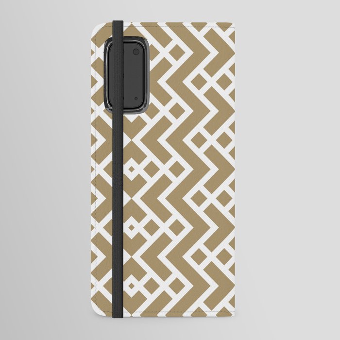 Brown and White Tessellation Line Pattern 25 - 2022 Popular Colour There's No Place Like Home 0318 Android Wallet Case