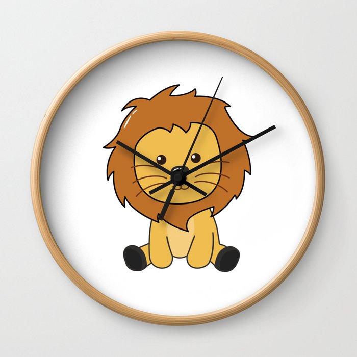 Lion Cute Animals For Kids Lion King Wall Clock