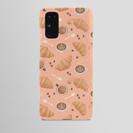 Croissant and Coffee Pattern Android Case