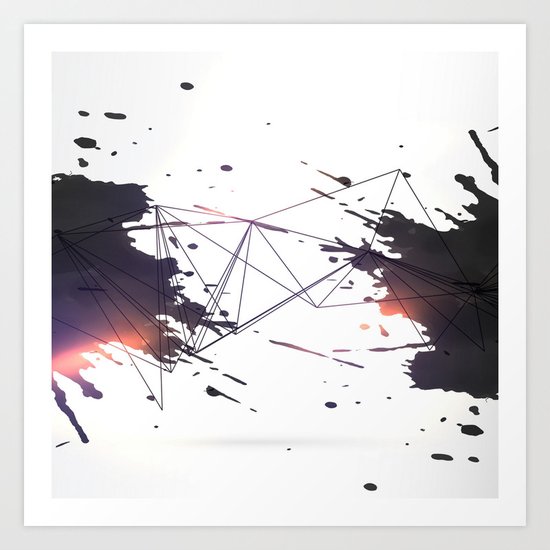 Geometric splatter Art Print