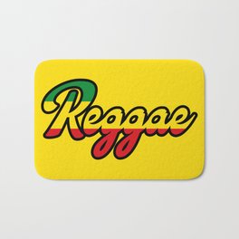 Reggae music design, yellow background Bath Mat