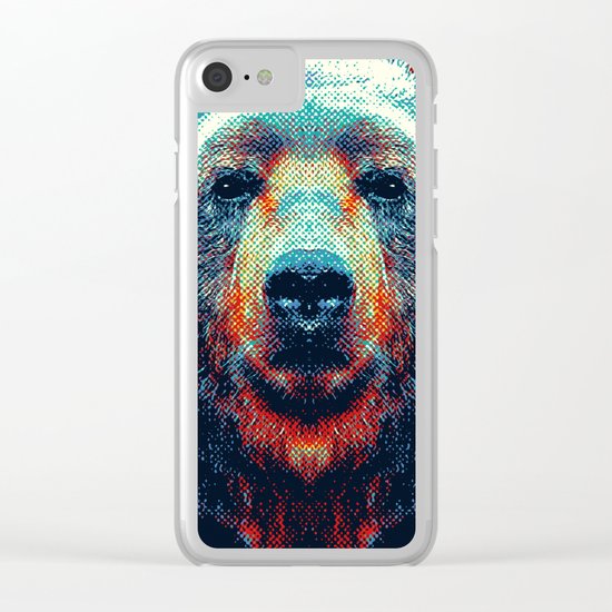 Bear - Colorful Animals Clear iPhone Case