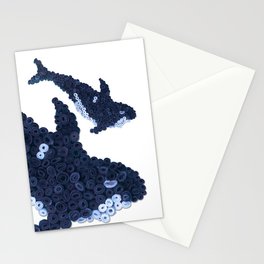 ORCA WHALE- Hand-Rolled Paper Art Stationery Cards