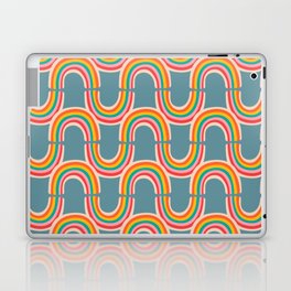 RAINBOW REFLECTION in BRIGHTS ON PASTEL BLUE GRAY Laptop Skin
