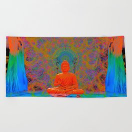 Cool Water Zen (Ultraviolet) (psychedelic, meditation) Beach Towel