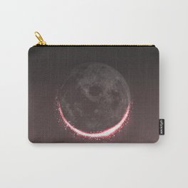 Pink Vanishing Moon Carry-All Pouch | Sky, Satellite, Curated, Moon, Photo, Mixedmedia, Light, Planet, Vanishing, Double Exposure 