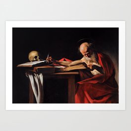 Saint Jerome Writing – Caravaggio Art Print