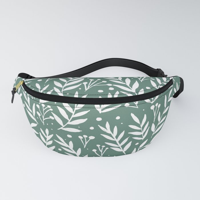 Festive branches - sage green Fanny Pack