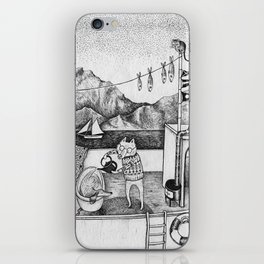 Fox on Fishing-boat iPhone Skin