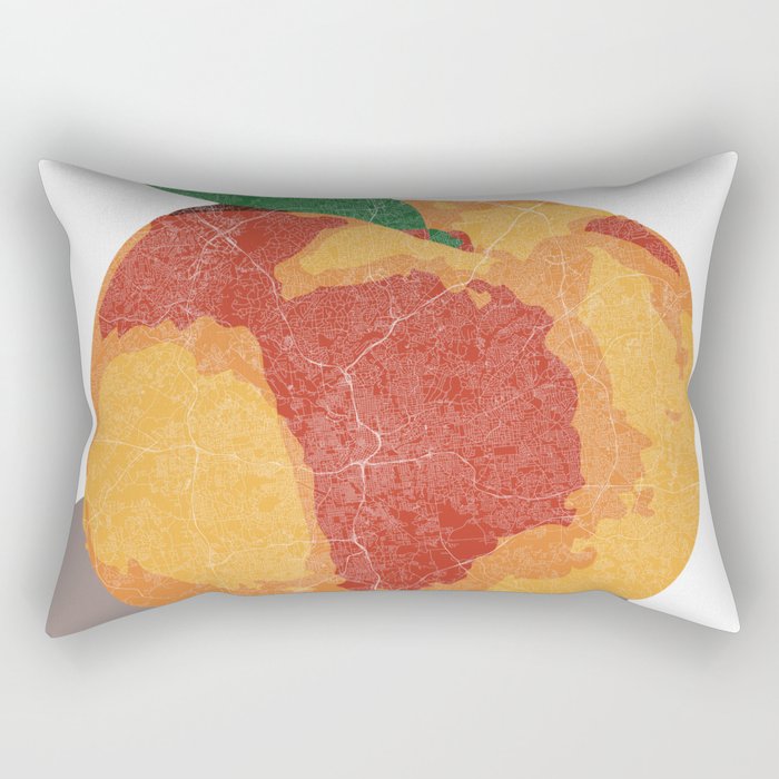 Peach Map Rectangular Pillow