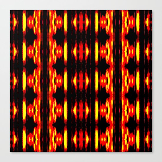 Orange Yellow Black Abstract Fire Pattern Canvas Print