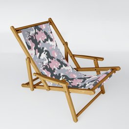 Pink and grey abstract camo pattern  Sling Chair