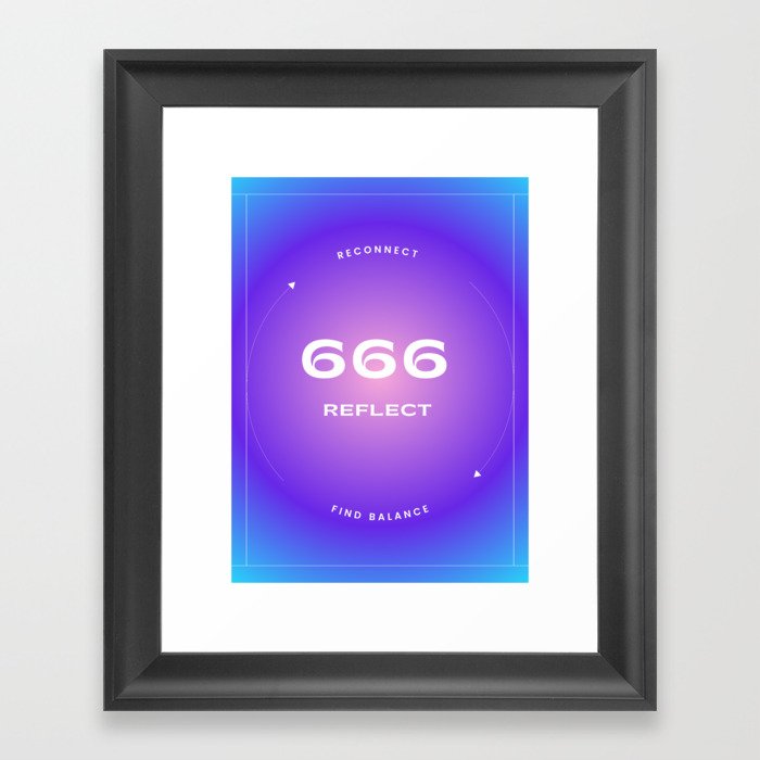 Angel Number Gradient: 666 Framed Art Print