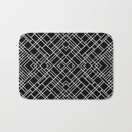 Map Outline 45 R Black Bath Mat