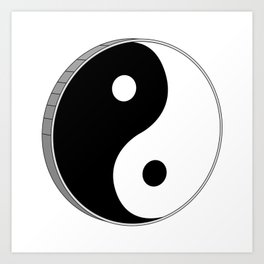 Yin Yang Black And White Symbol Art Print