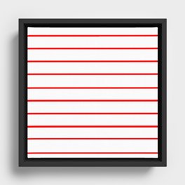 Merely Red Lines Framed Canvas