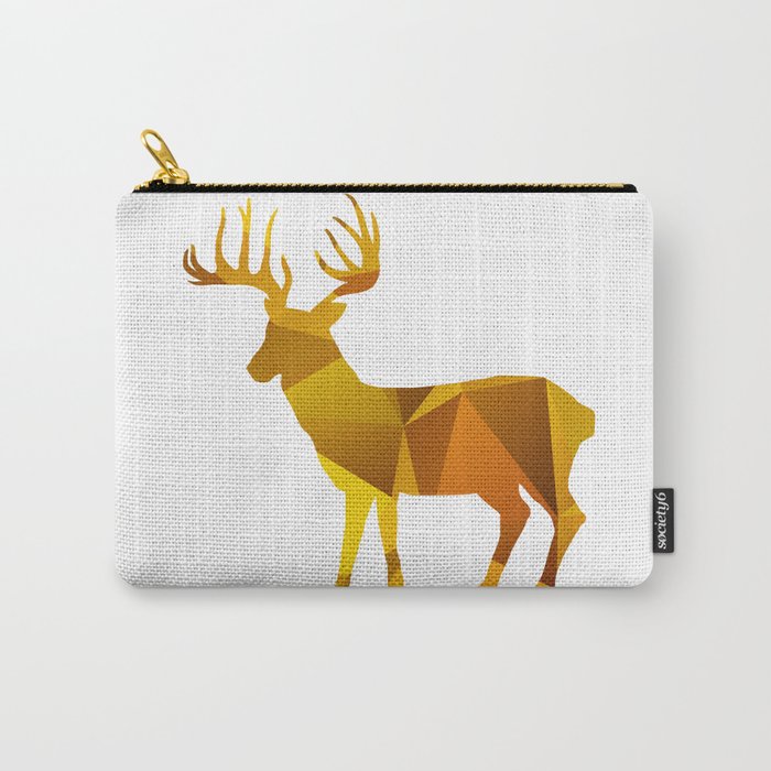 Deer - Gold Geomatric Carry-All Pouch
