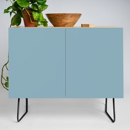 Adrift Blue misty moody solid color modern abstract pattern  Credenza