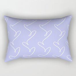 Purple and White Heart Pattern Rectangular Pillow