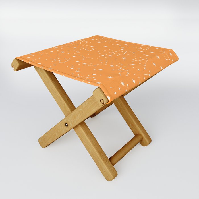 Constellations in the Sky - Orange Folding Stool