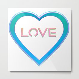 Love Heart Metal Print | Candyheart, Cute, 3Dart, Sweet, Valentine, Conversationhearts, Graphicdesign, Firstlove, Sweetheartcandy, Romantic 