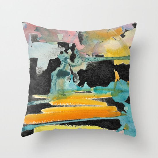 Abstract watercolour Throw Pillow