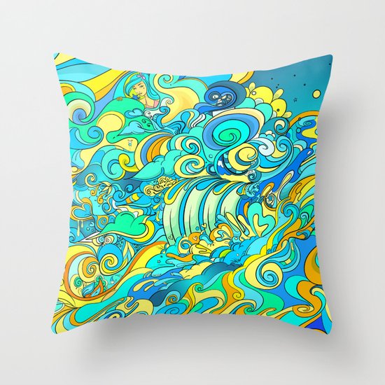 Cosmic Waterfall Throw Pillow