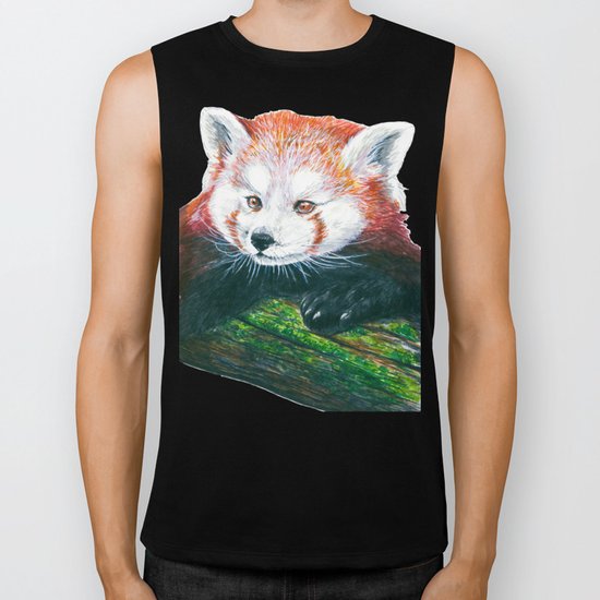 Red panda bear Biker Tank