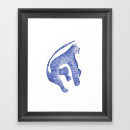 Blue Tiger Cat Artprint Framed Art Print