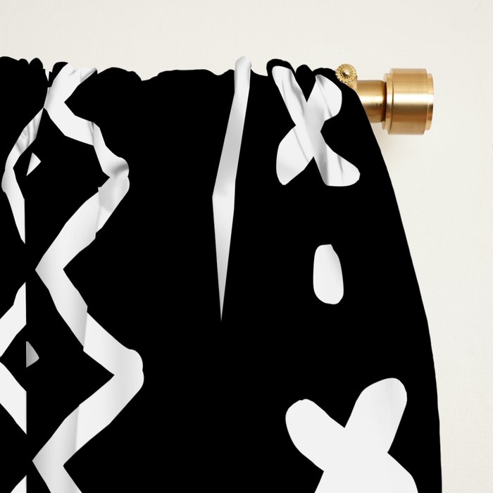 Black hand drawn mudcloth