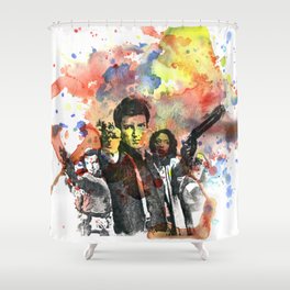 Fire Fly Poster Shower Curtain
