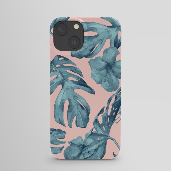 Island Life Teal on Light Pink iPhone Case