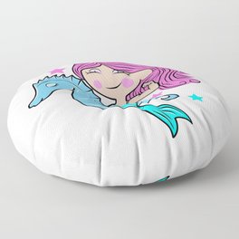 Barbell Girl Mermaid Floor Pillow