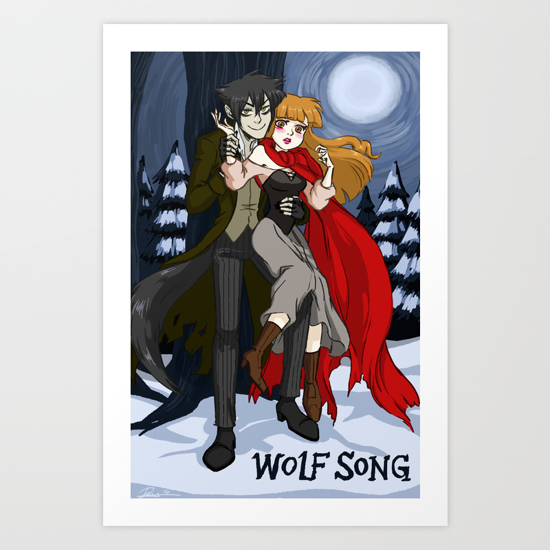 wolf song leikos scarlet art print by danydarkly
