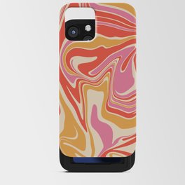 Psychedelic Pink Retro Swirl iPhone Card Case