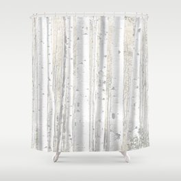 Pale Birch Trees Shower Curtain
