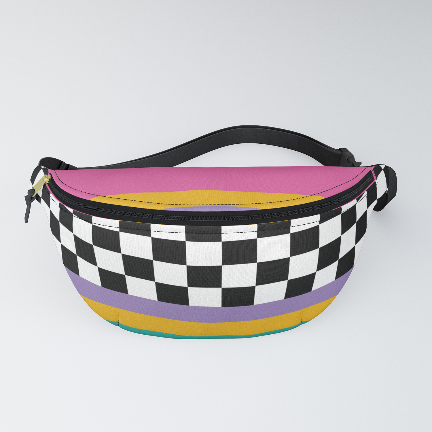 checkered fanny pack