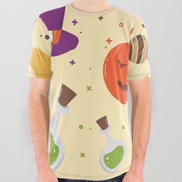 Halloween Pattern Background All Over Graphic Tee