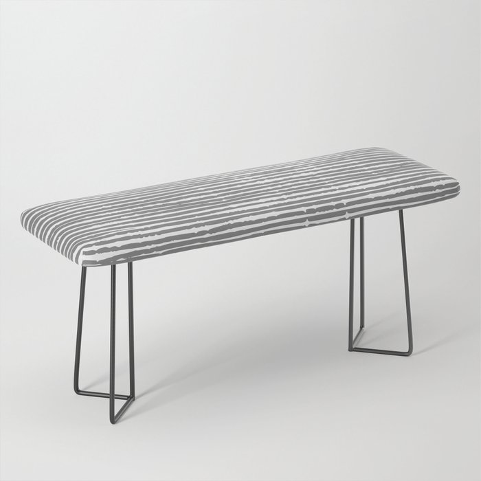 Stone Grey Striped Abstract Pattern Bench