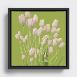 Stunning Tulip Arrangement Seamless Pattern Framed Canvas