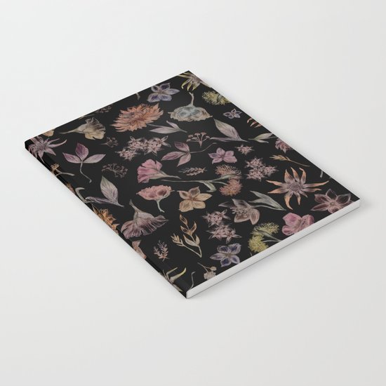 Botanical Study- Dark Colorway Notebook
