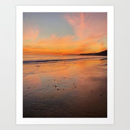 Malibu Beach Sunset Art Print