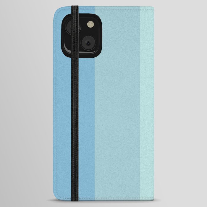 Ocean blue solid color stripes pattern iPhone Wallet Case