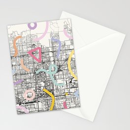 Rancho Cucamonga - USA. City Map Collage Stationery Card